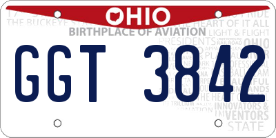 OH license plate GGT3842