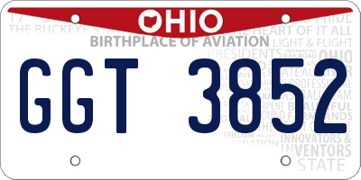 OH license plate GGT3852