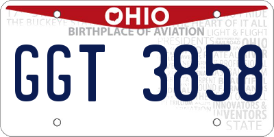 OH license plate GGT3858