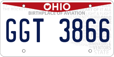 OH license plate GGT3866