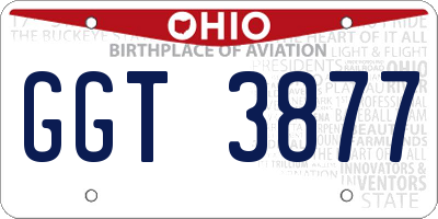 OH license plate GGT3877