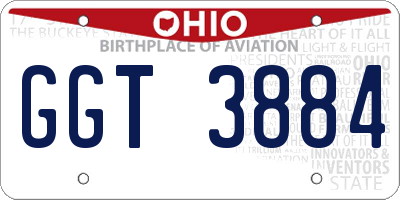 OH license plate GGT3884