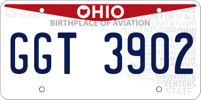 OH license plate GGT3902