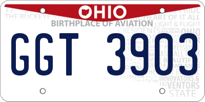 OH license plate GGT3903