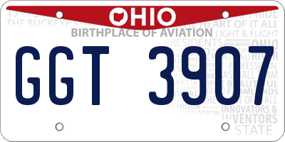 OH license plate GGT3907