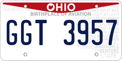 OH license plate GGT3957