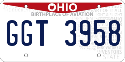 OH license plate GGT3958