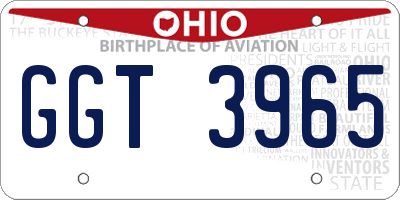 OH license plate GGT3965
