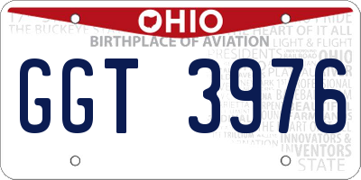 OH license plate GGT3976