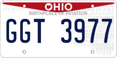 OH license plate GGT3977