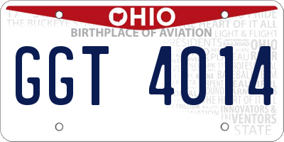 OH license plate GGT4014