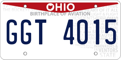 OH license plate GGT4015