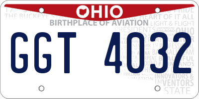 OH license plate GGT4032