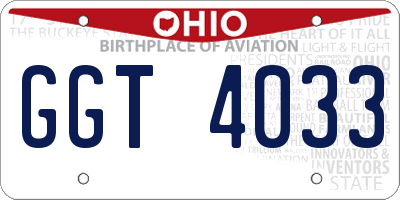 OH license plate GGT4033