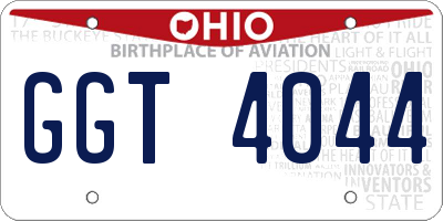 OH license plate GGT4044