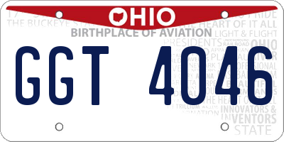 OH license plate GGT4046