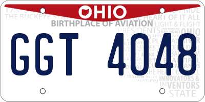 OH license plate GGT4048
