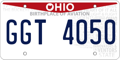 OH license plate GGT4050