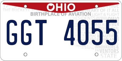 OH license plate GGT4055