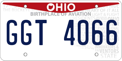 OH license plate GGT4066
