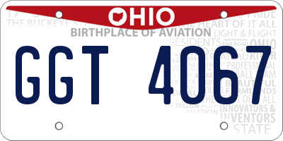 OH license plate GGT4067