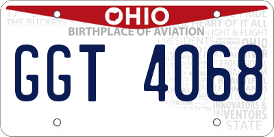 OH license plate GGT4068