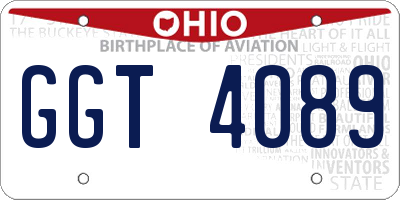 OH license plate GGT4089