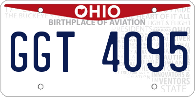 OH license plate GGT4095