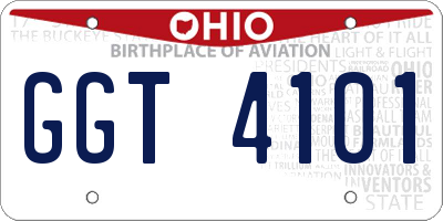 OH license plate GGT4101