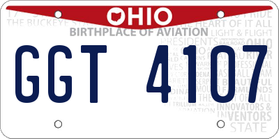 OH license plate GGT4107