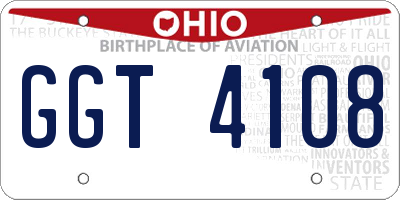 OH license plate GGT4108