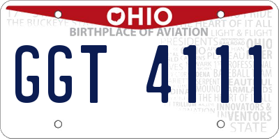 OH license plate GGT4111
