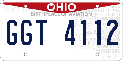 OH license plate GGT4112