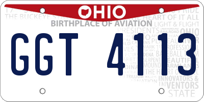 OH license plate GGT4113