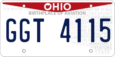 OH license plate GGT4115