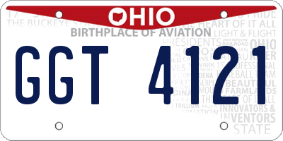 OH license plate GGT4121