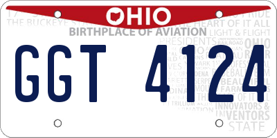 OH license plate GGT4124