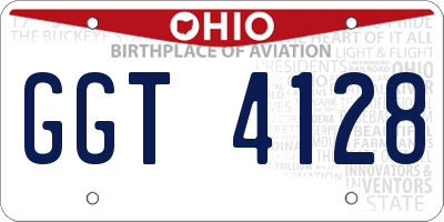 OH license plate GGT4128