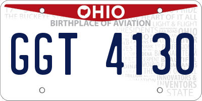 OH license plate GGT4130