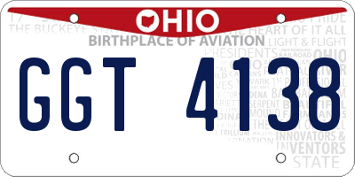 OH license plate GGT4138