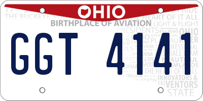 OH license plate GGT4141