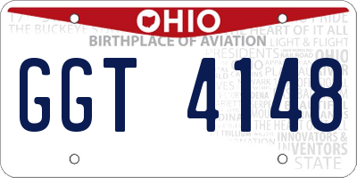 OH license plate GGT4148