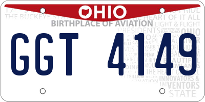 OH license plate GGT4149