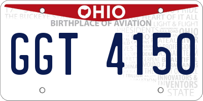 OH license plate GGT4150