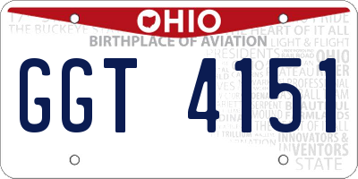 OH license plate GGT4151