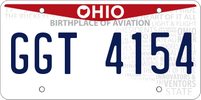 OH license plate GGT4154