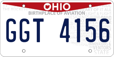 OH license plate GGT4156