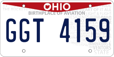 OH license plate GGT4159