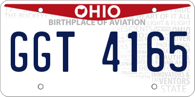 OH license plate GGT4165
