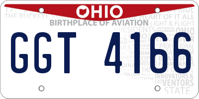 OH license plate GGT4166